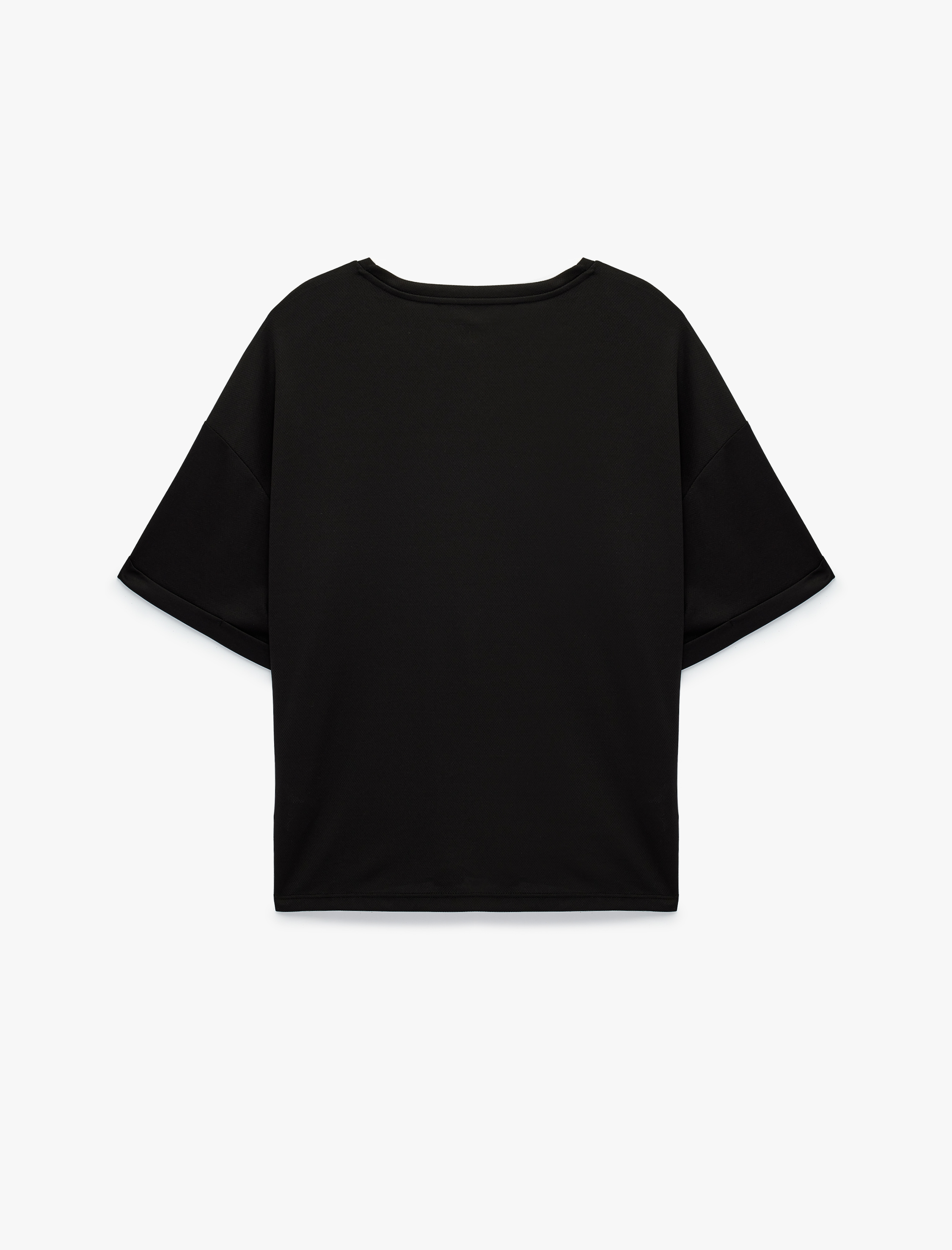   Baskılı Yarım Kol Bisiklet Yaka Oversize Spor Tişört