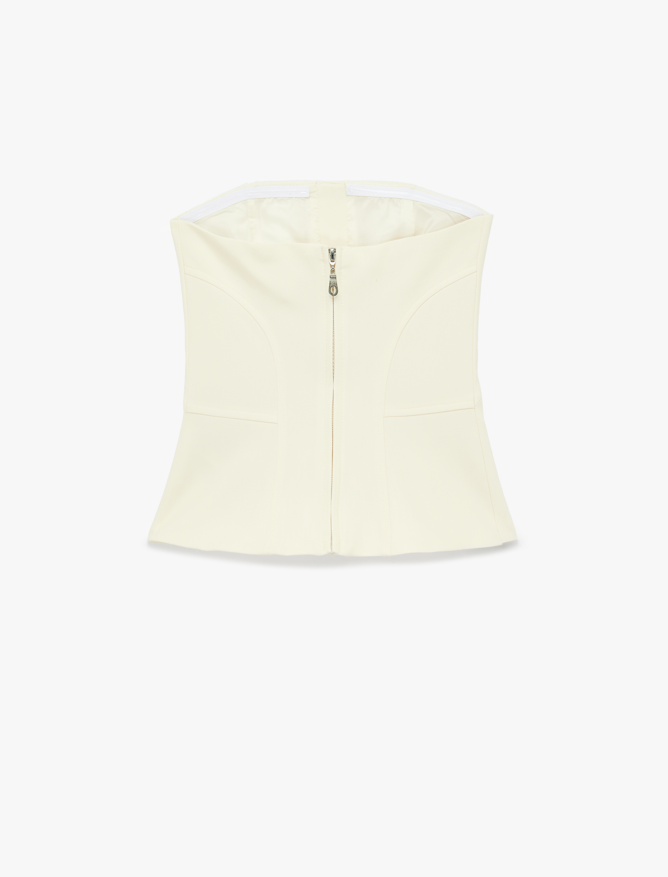   Kolsuz Slim Fit Yırtmaç Detaylı Straplez Bluz