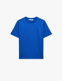 Rahat Kalıp Kısa Kollu Bisiklet Yaka Pamuklu Basic Tişört