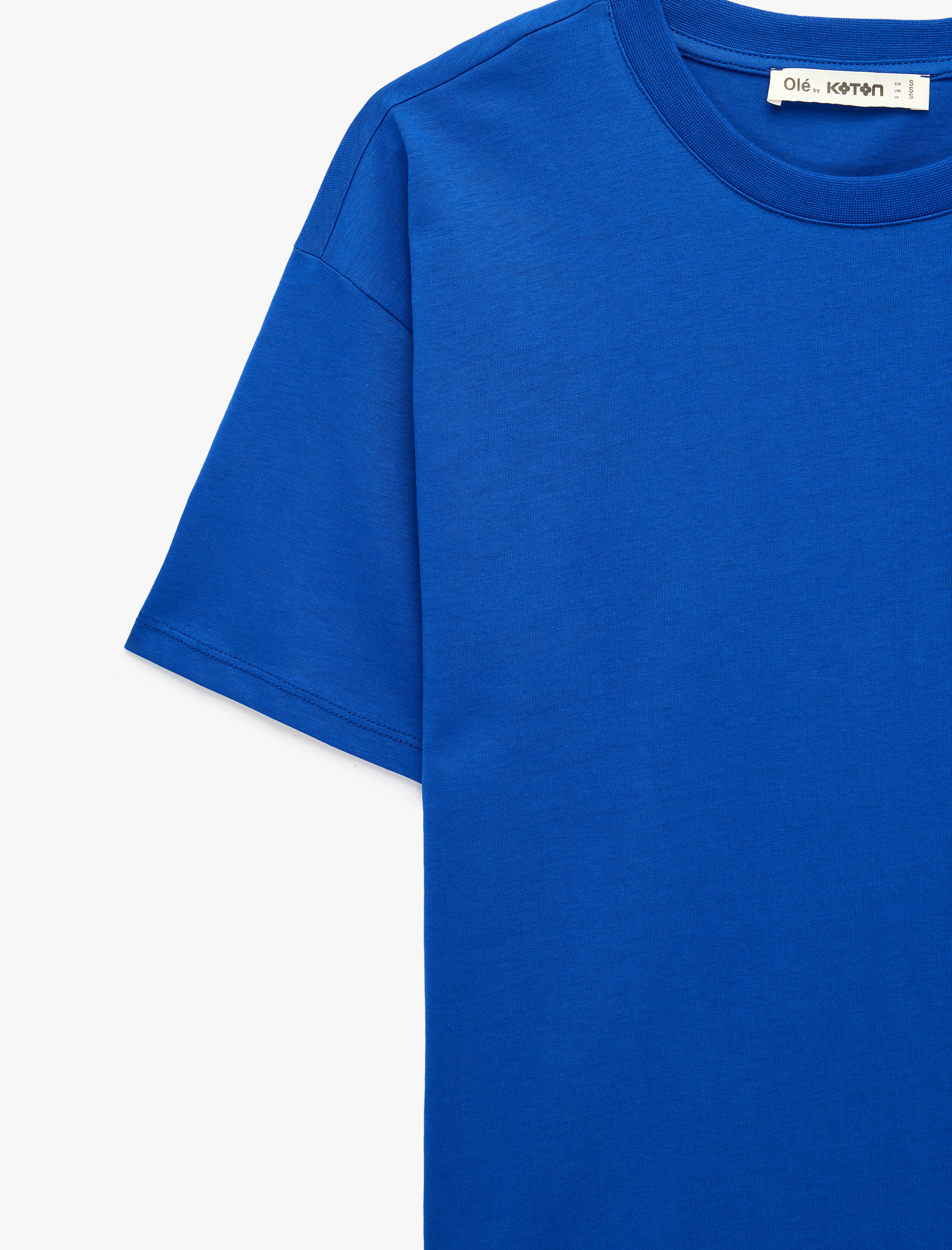   Rahat Kalıp Kısa Kollu Bisiklet Yaka Pamuklu Basic Tişört