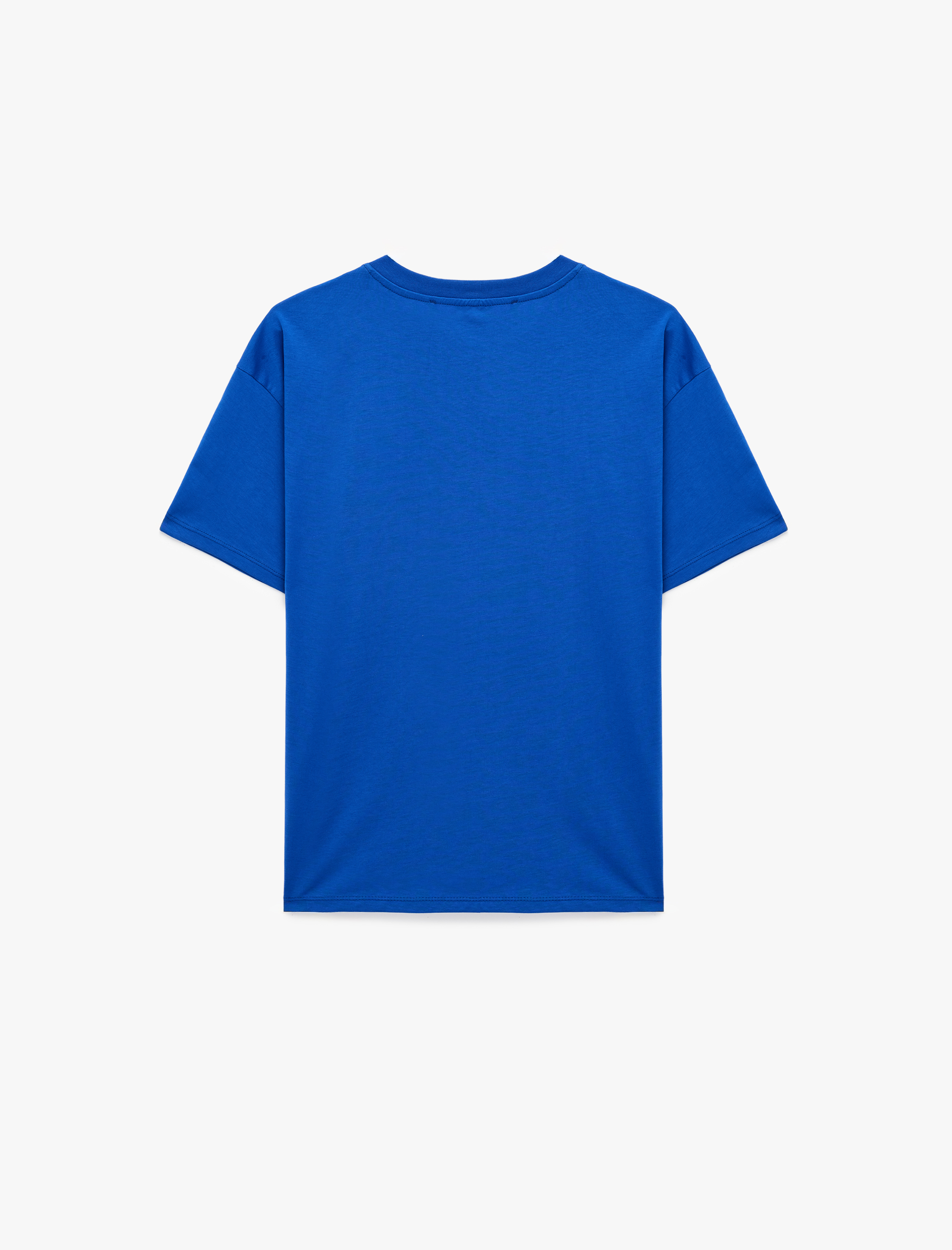   Rahat Kalıp Kısa Kollu Bisiklet Yaka Pamuklu Basic Tişört