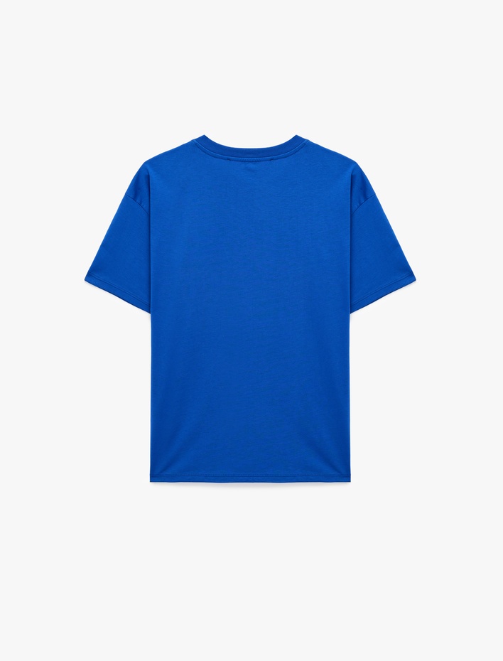 Rahat Kalıp Kısa Kollu Bisiklet Yaka Pamuklu Basic Tişört