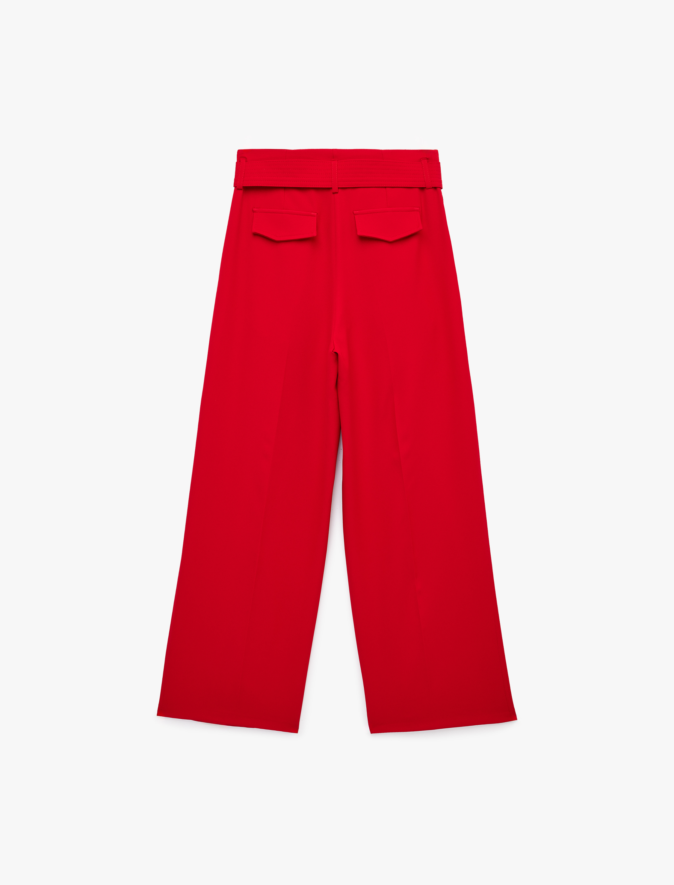   Standart Bel Kemerli Geniş Paça Pantolon