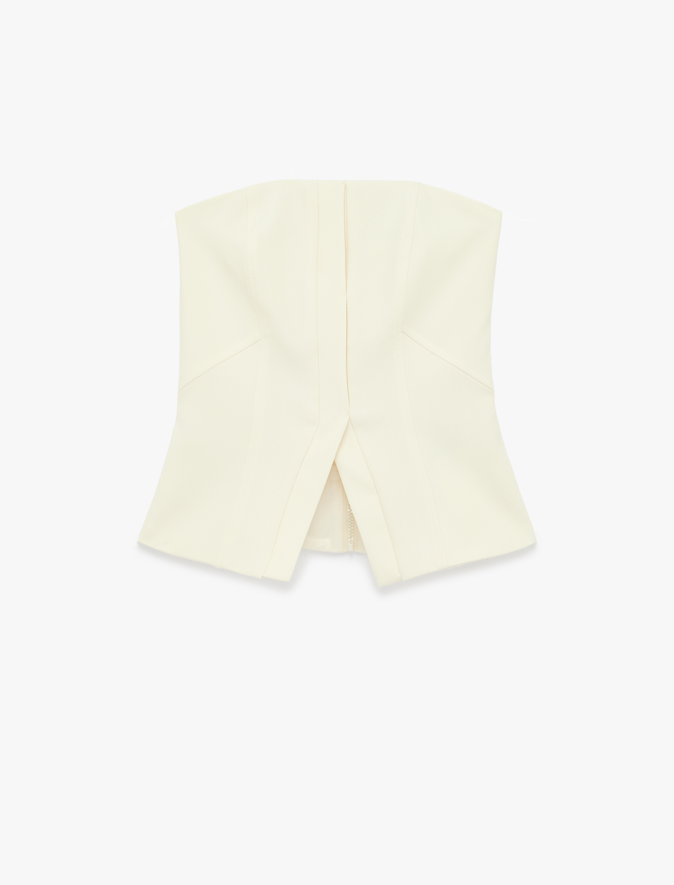   Kolsuz Slim Fit Yırtmaç Detaylı Straplez Bluz