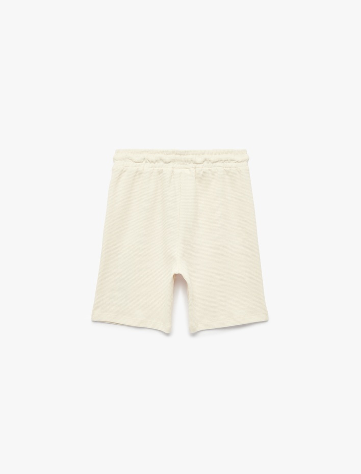 Erkek Çocuk Cepli Pamuklu Dokulu Beli Lastikli Baskılı Şort