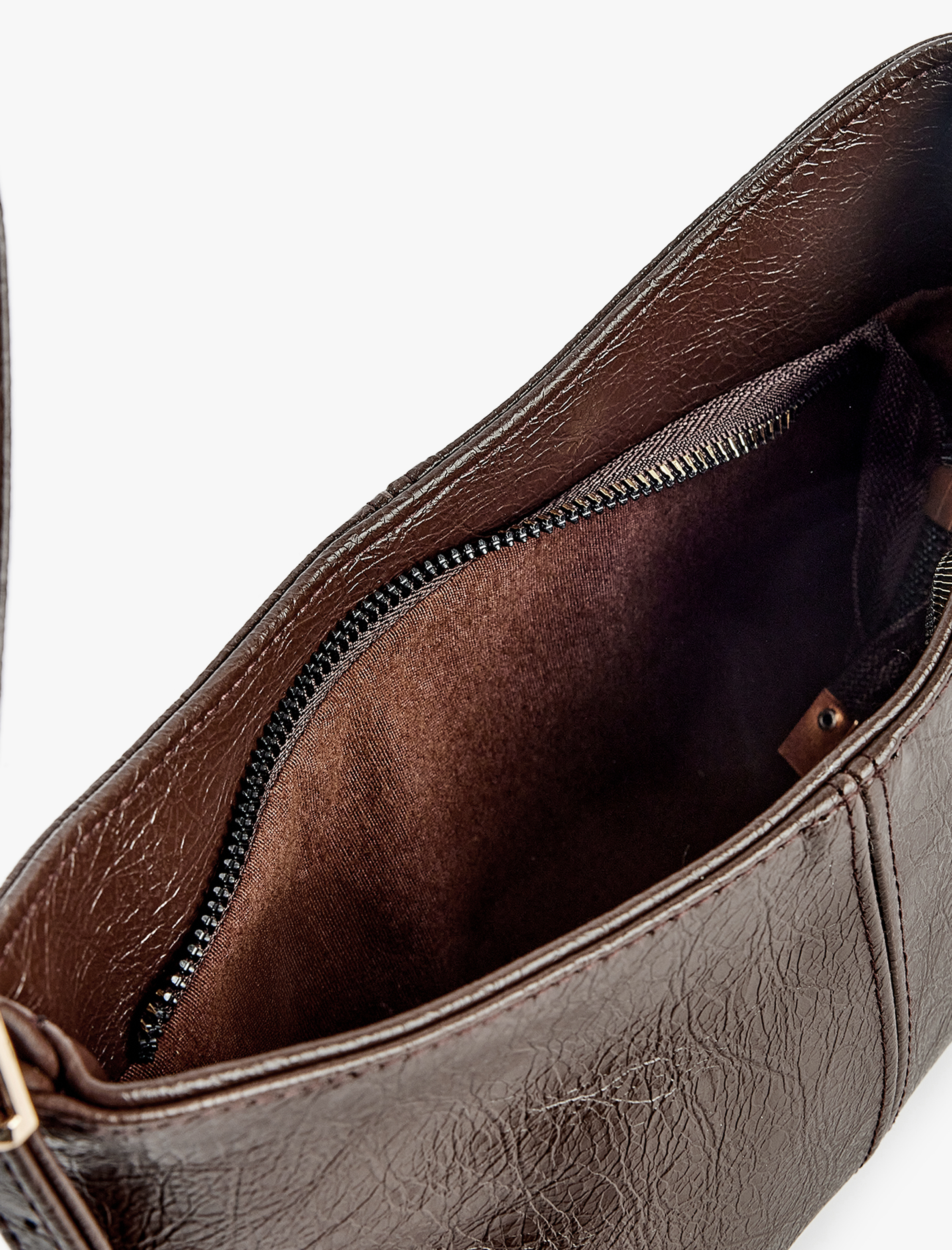  Kadın Fermuarlı Suni Deri Omuz Çantası