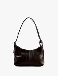 Fermuarlı Suni Deri Omuz Çantası