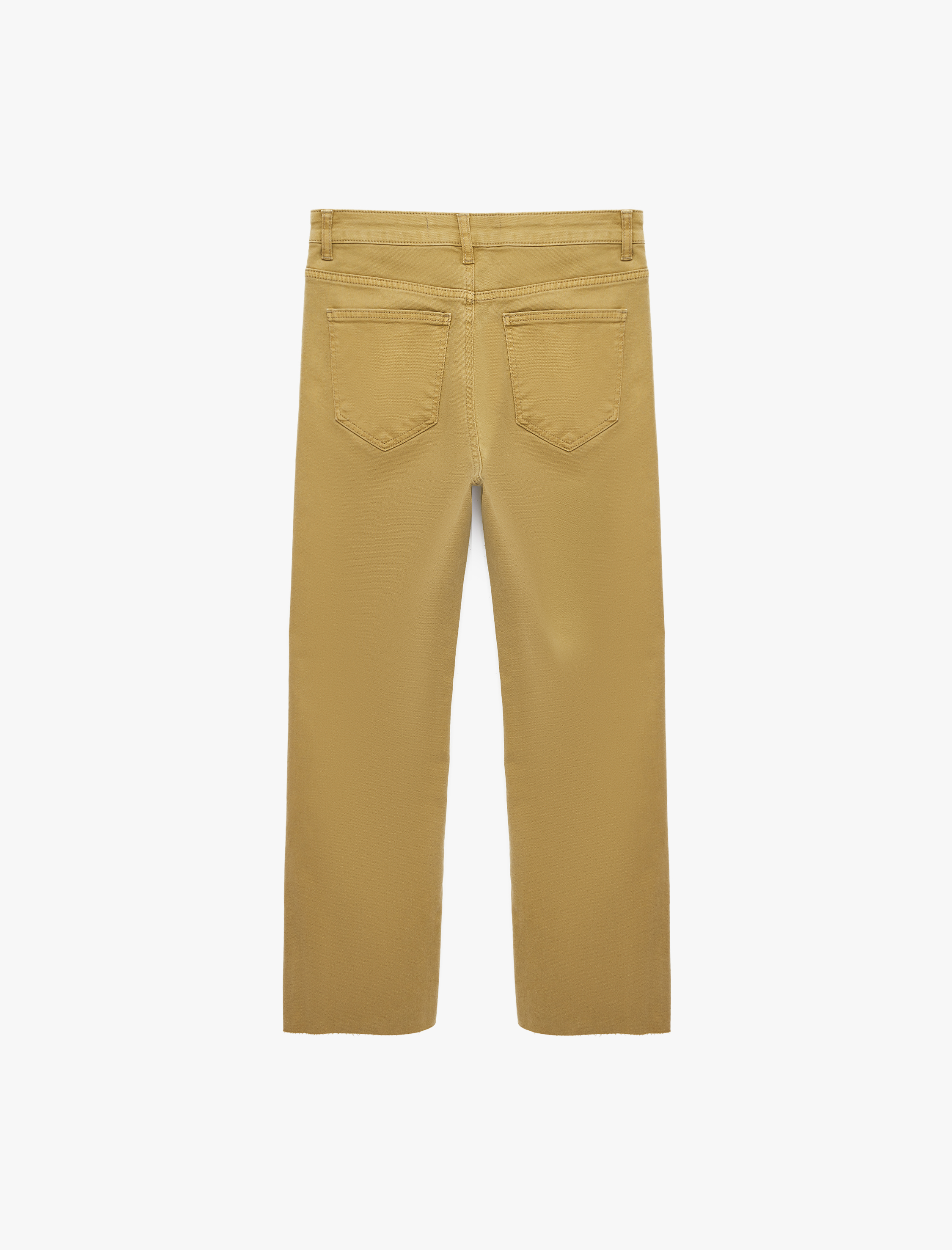   Pamuklu Cepli Düğmeli İspanyol Paça Crop Jean Pantolon -  Kick Flare Jeans