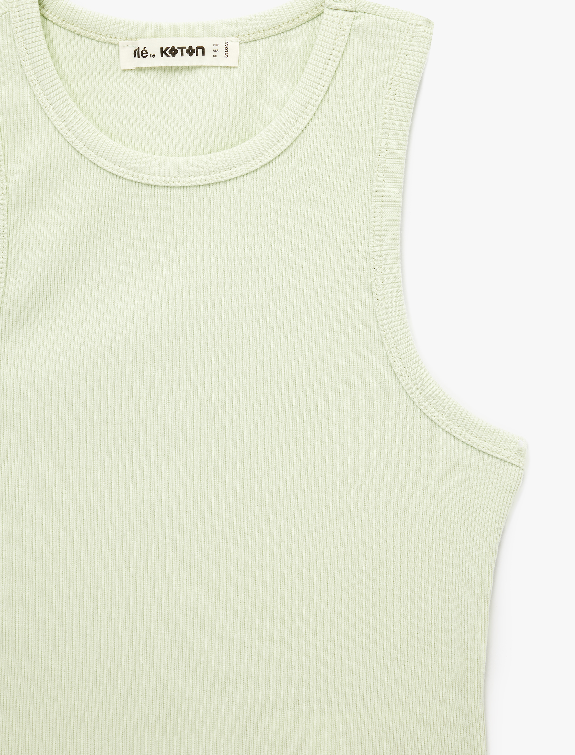   Slim Fit Bisiklet Yaka Fitilli Kolsuz Atlet