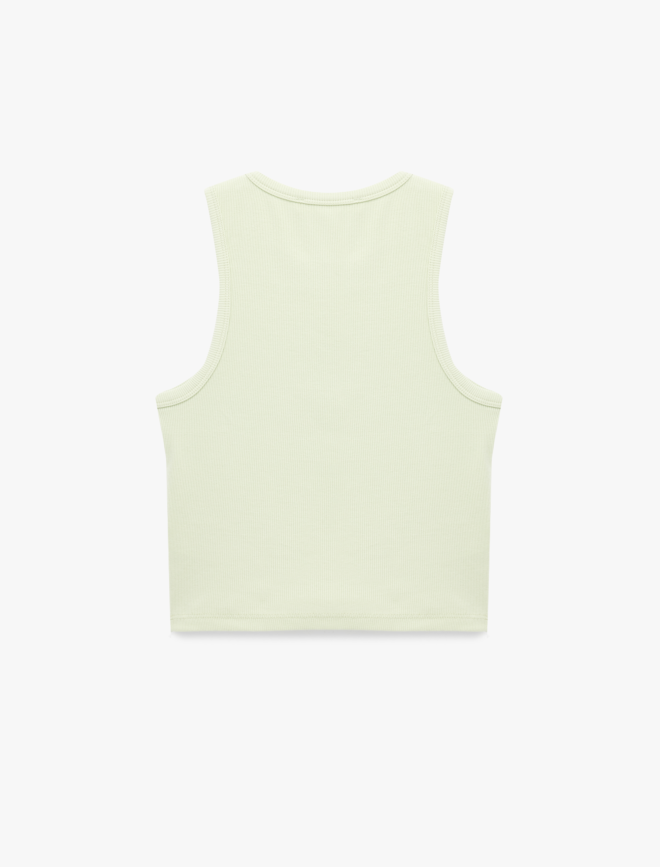   Slim Fit Bisiklet Yaka Fitilli Kolsuz Atlet