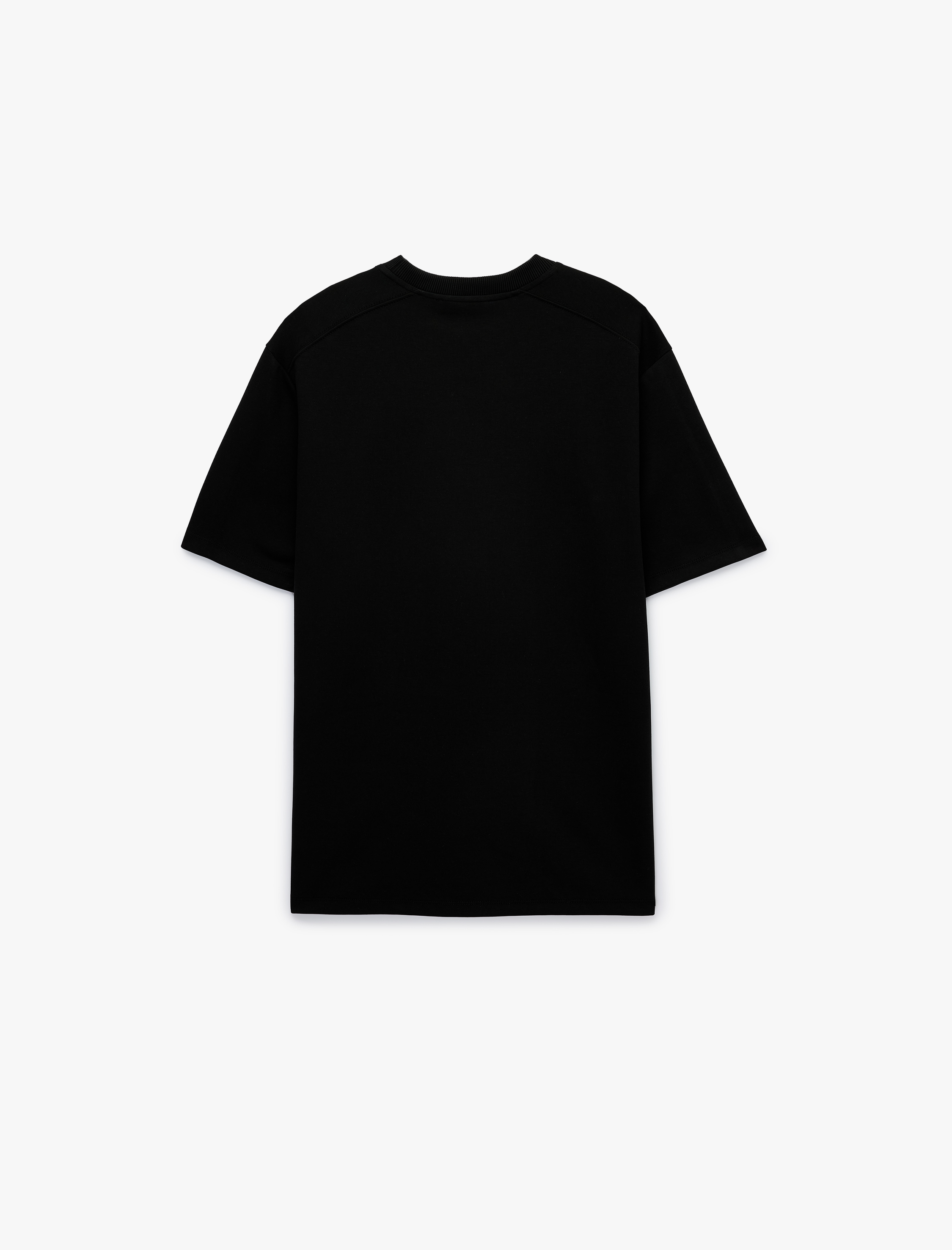   Uzun Kollu Oversize Bisiklet Yaka Kısa Kollu Basic Tişört