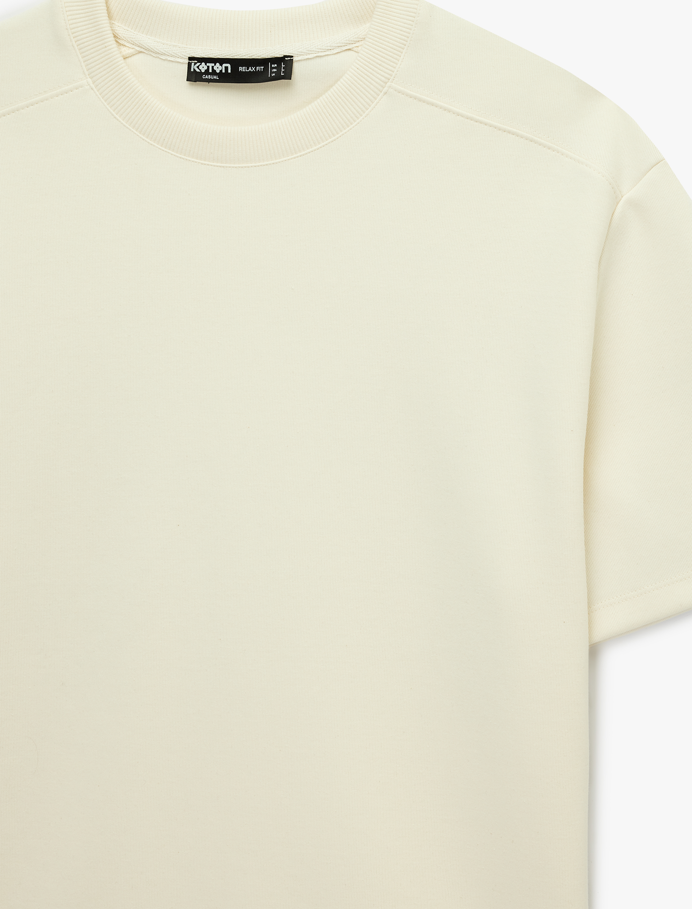   Uzun Kollu Oversize Bisiklet Yaka Kısa Kollu Basic Tişört