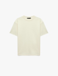 Uzun Kollu Oversize Bisiklet Yaka Kısa Kollu Basic Tişört