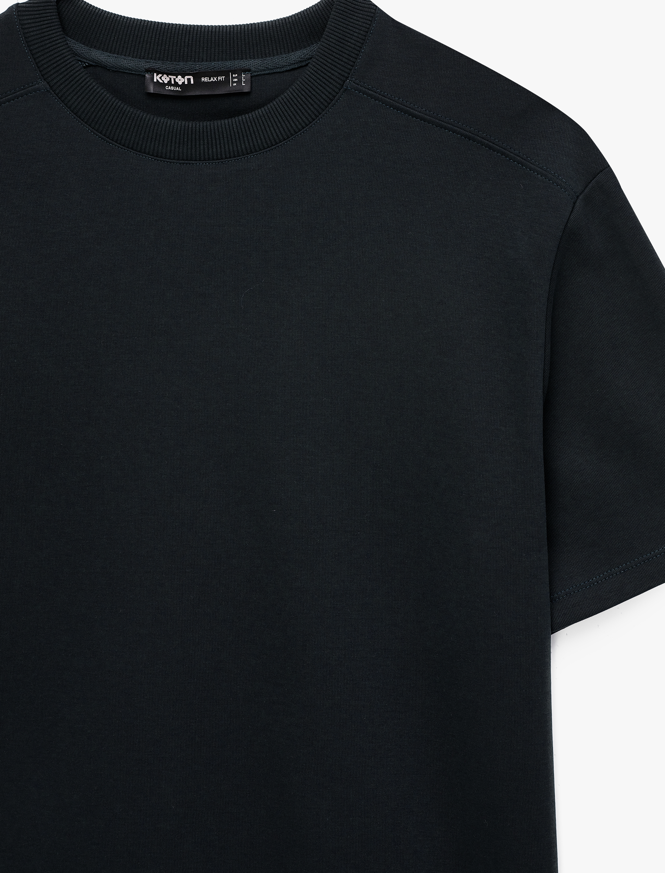   Uzun Kollu Oversize Bisiklet Yaka Kısa Kollu Basic Tişört