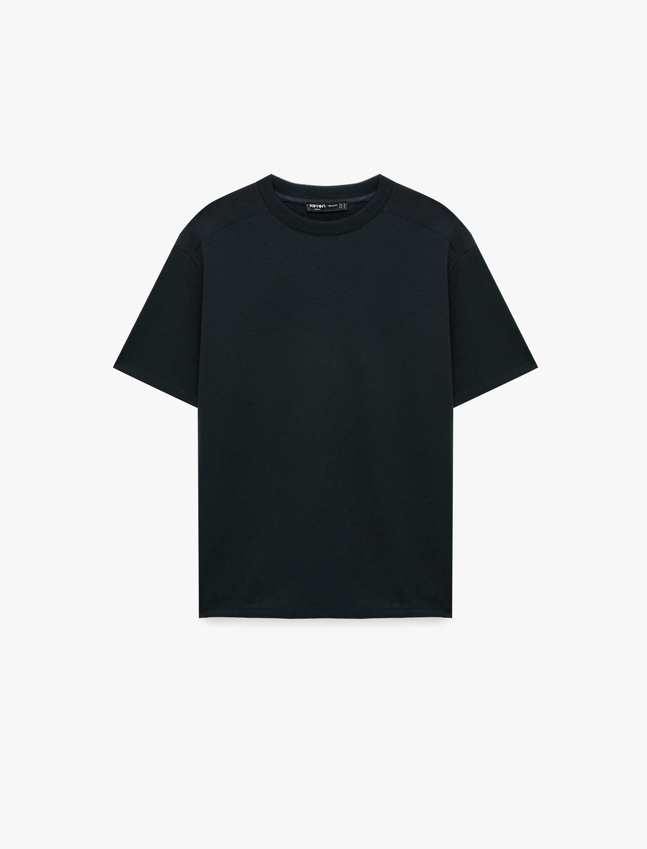   Uzun Kollu Oversize Bisiklet Yaka Kısa Kollu Basic Tişört