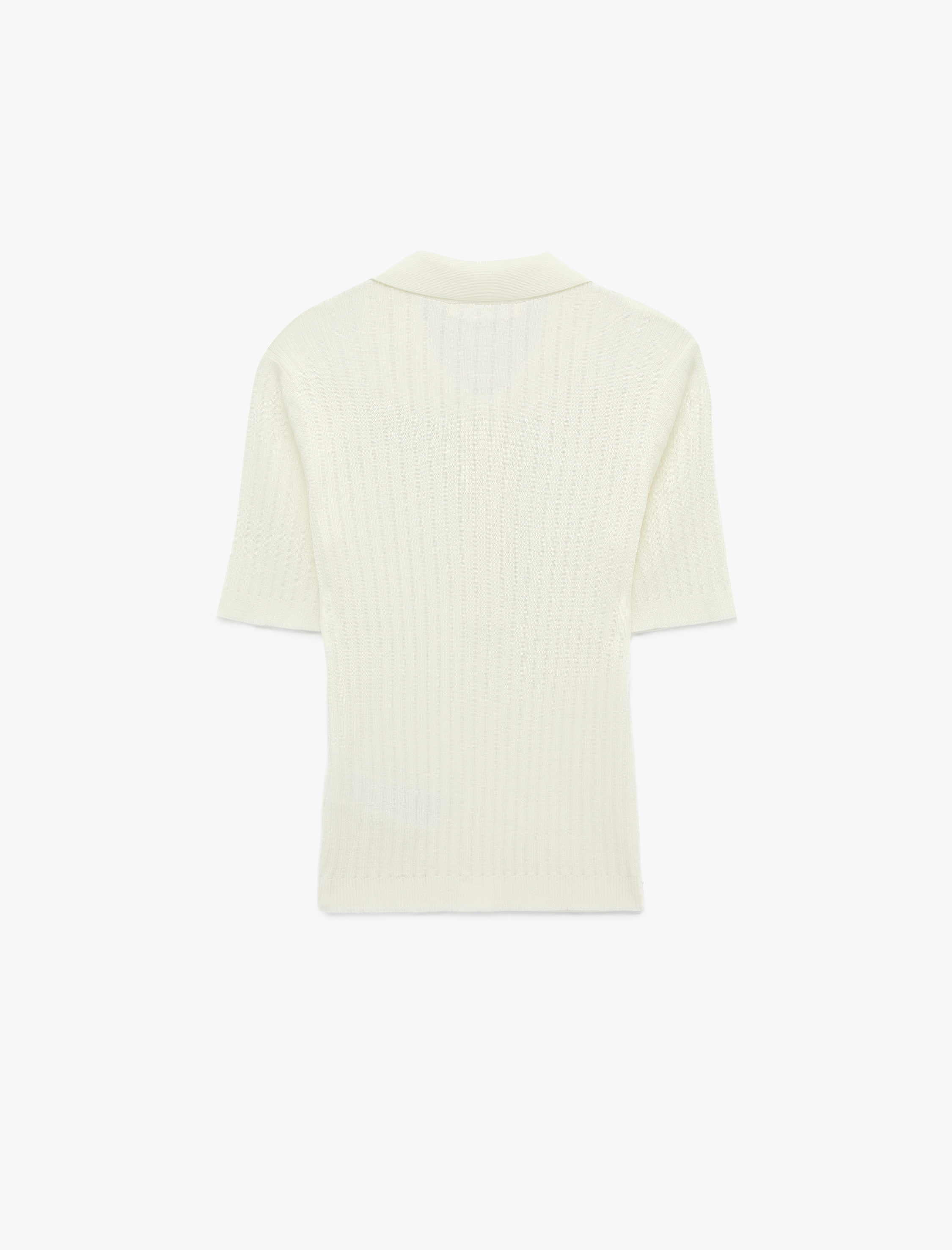   Düğmeli Kısa Kollu Polo Yaka Viskon Triko Kazak