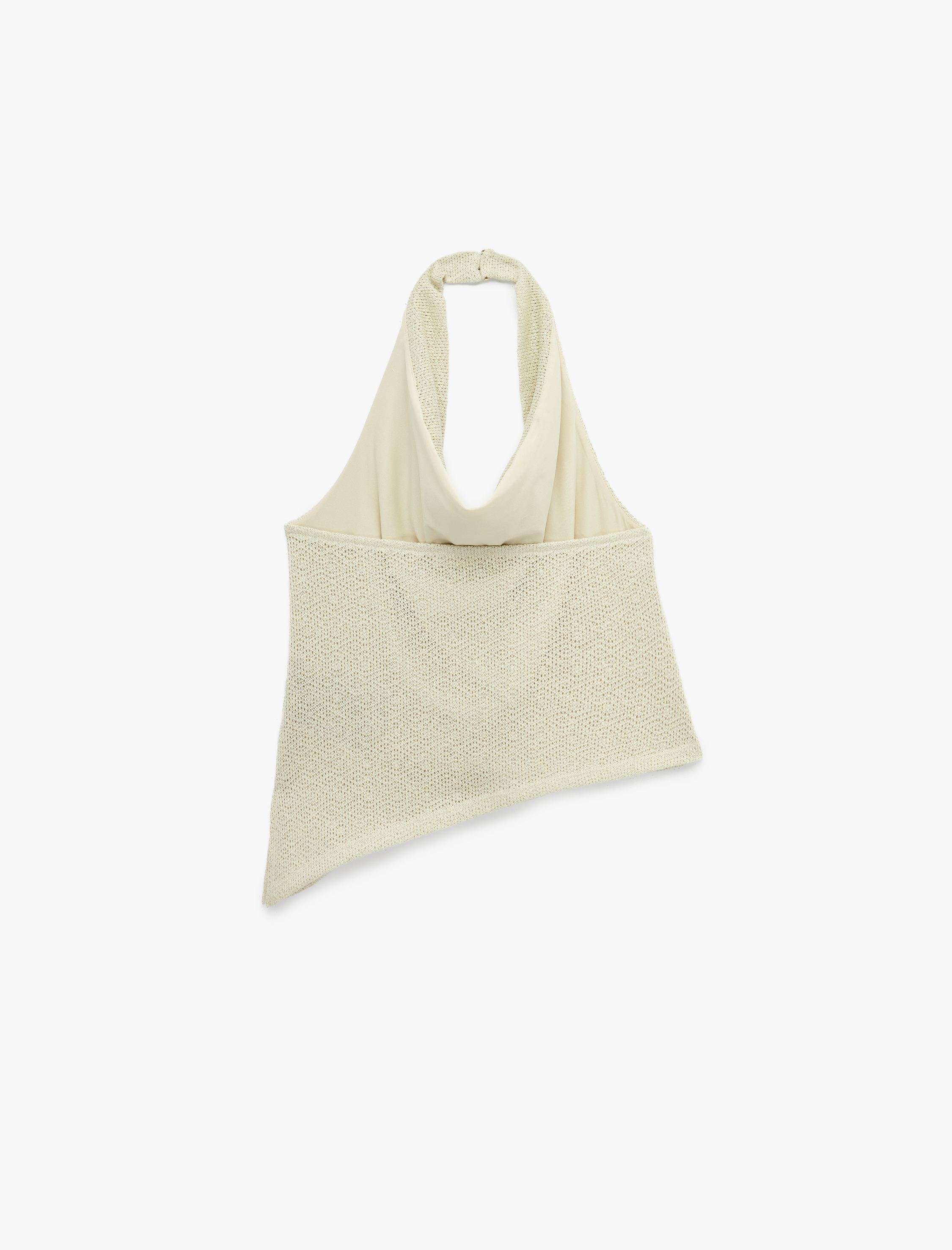   Slim Fit Asimetrik Kesim Sırt Dekolteli Degaje Yaka Bluz