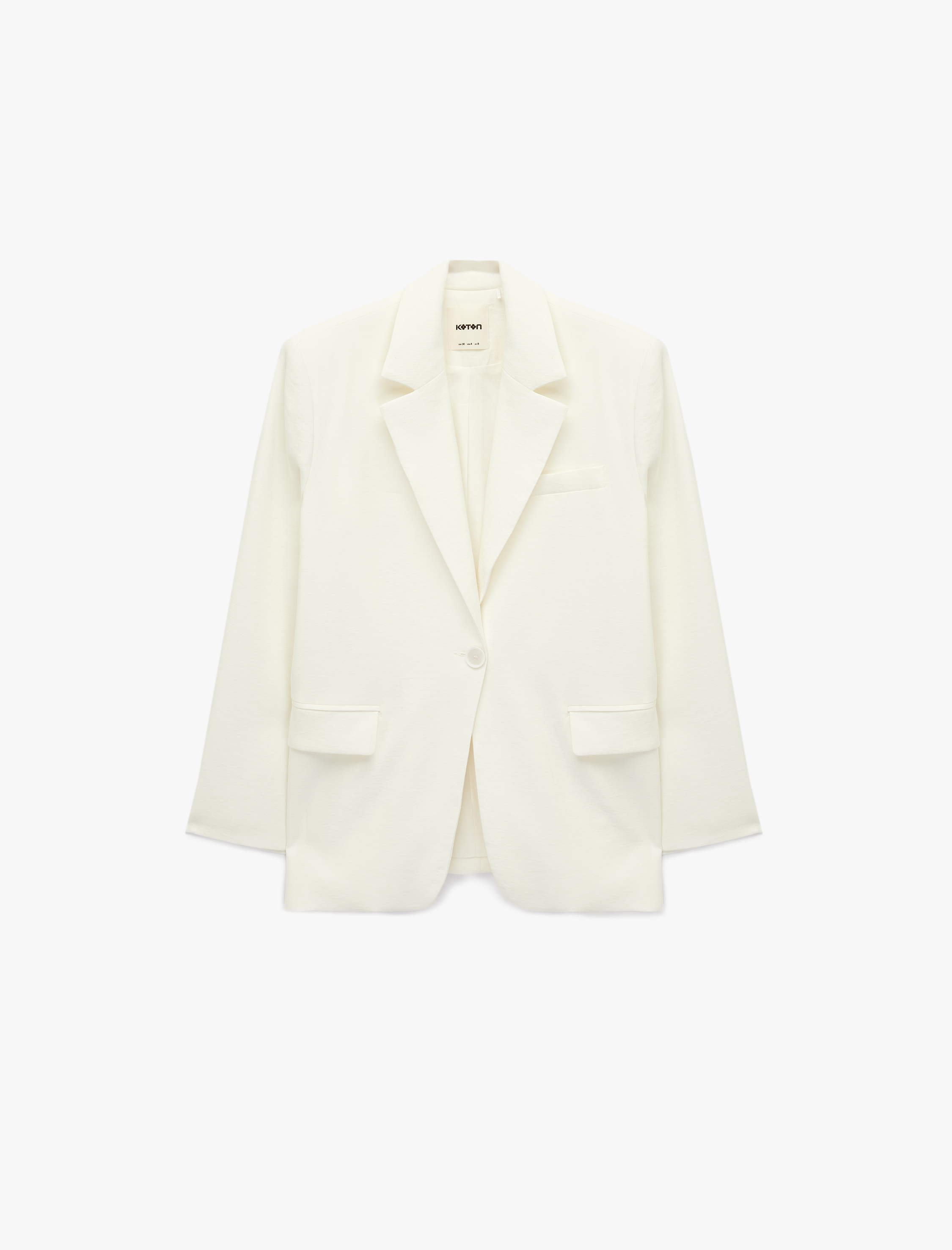   Uzun Kollu Cepli Oversize Blazer Ceket