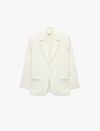 Uzun Kollu Cepli Oversize Blazer Ceket