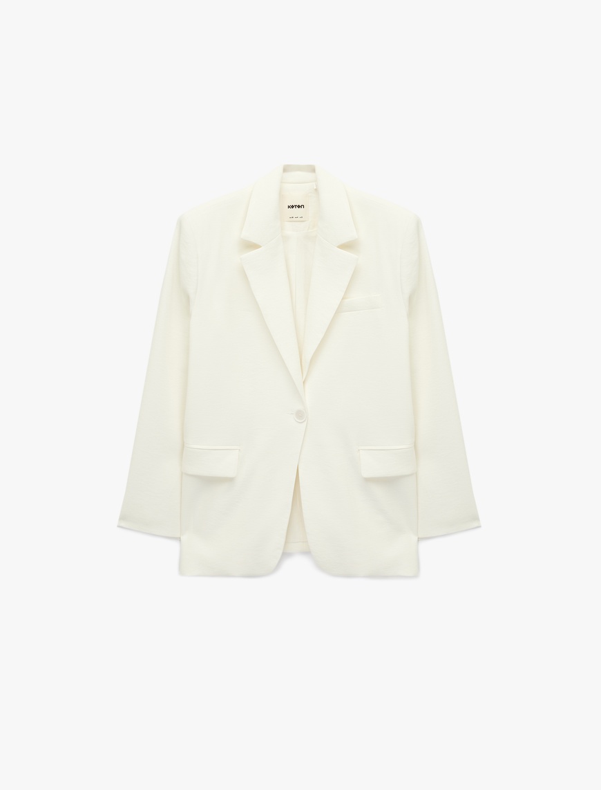 Koton Kadın Uzun Kollu Cepli Oversize Blazer Ceket