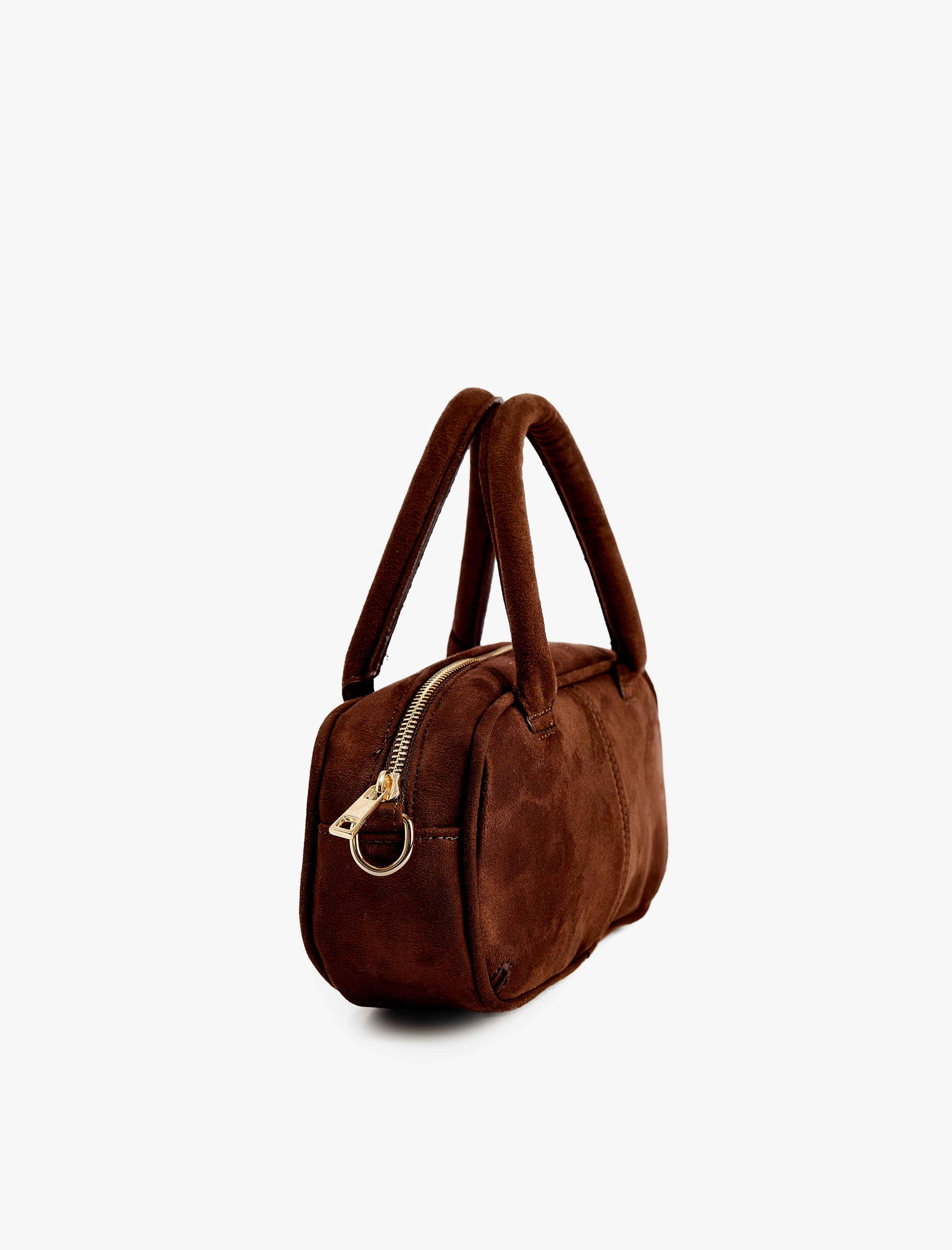  Kadın Askılı Saplı Fermuarlı Suni Süet Çanta