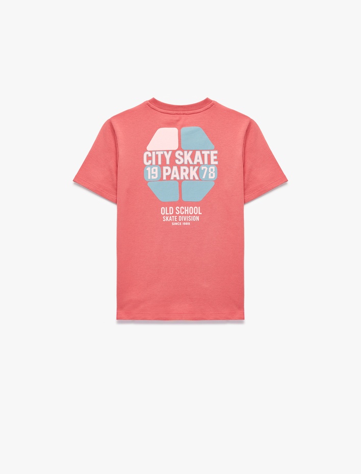 Erkek Çocuk Pamuklu Bisiklet Yaka Kısa Kollu Baskılı Tişört