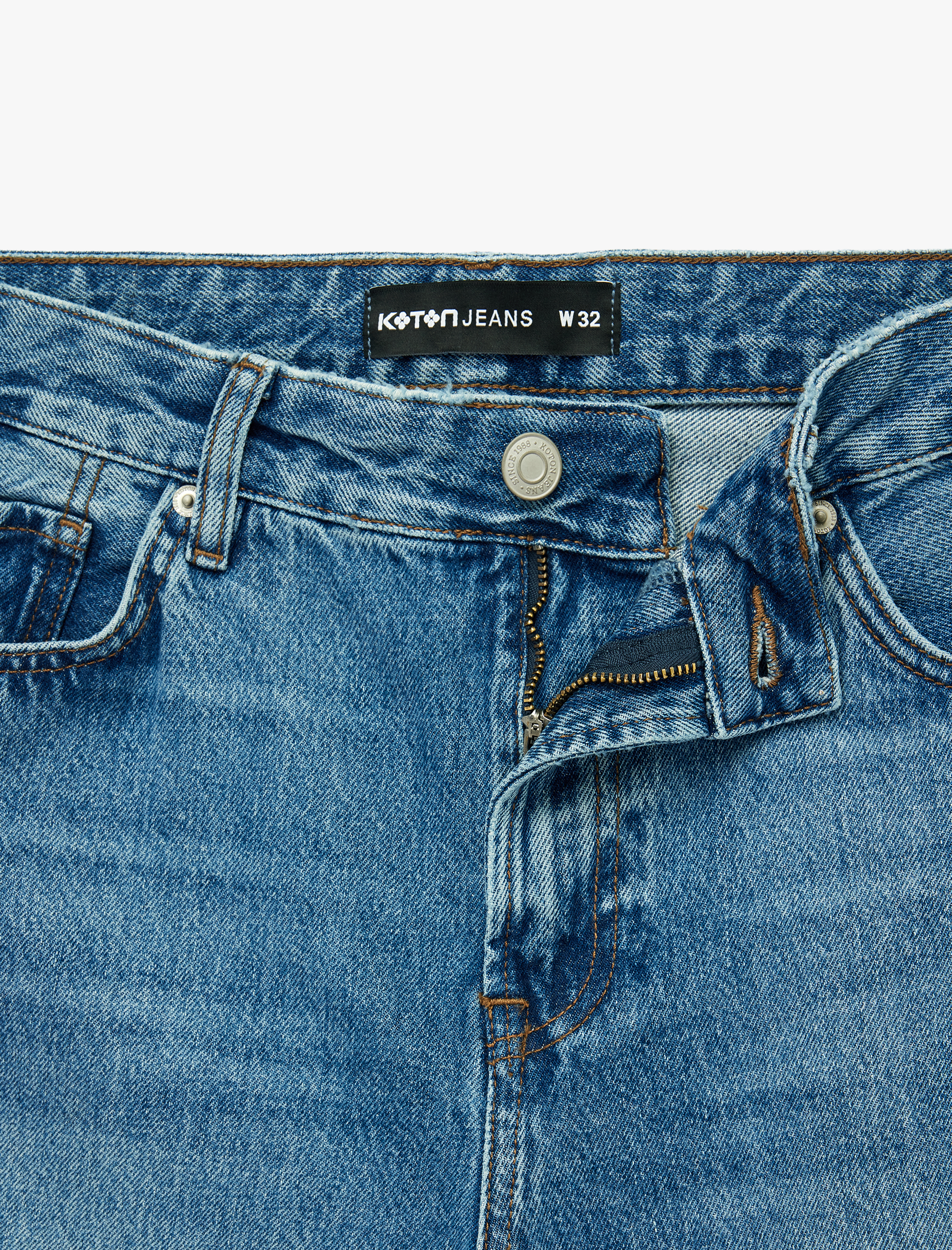   Pamuklu Cepli Straight Fit Bermuda Jean Şort