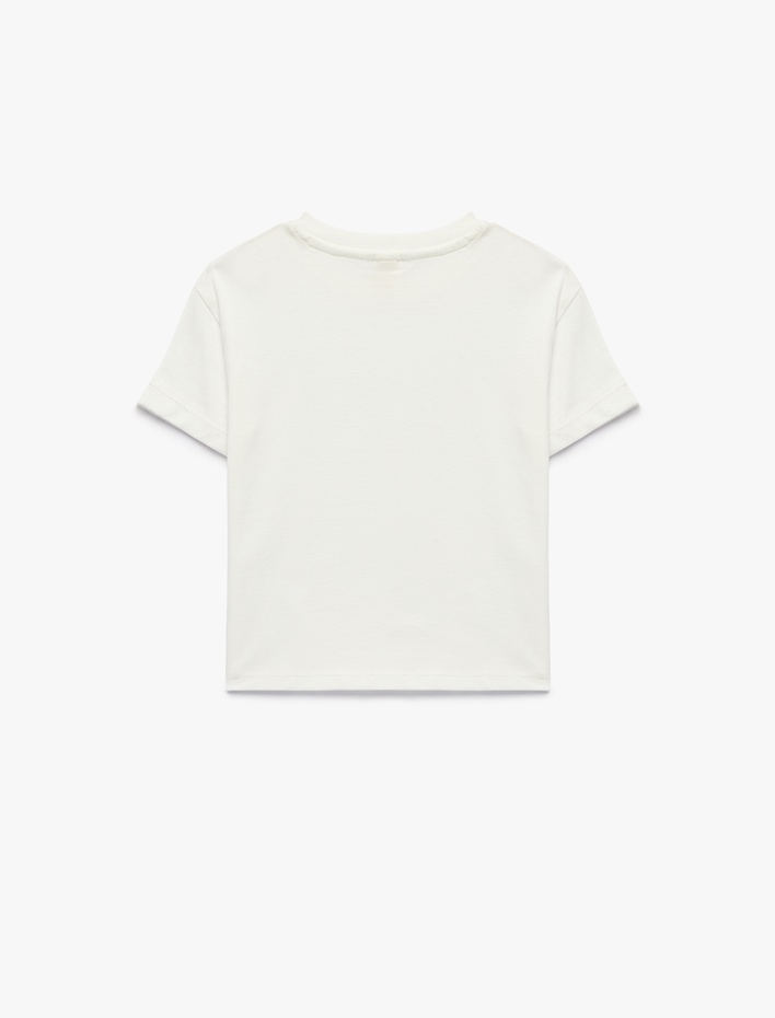 Erkek Bebek Köpek Baskılı Kısa Kollu Bisiklet Yaka Pamuklu Tişört