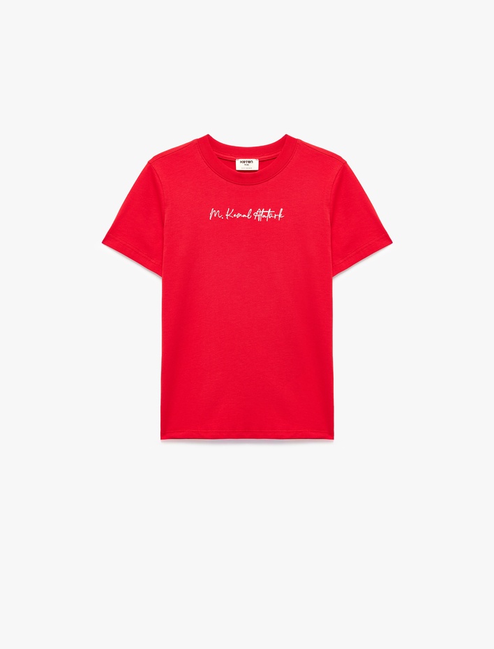 Erkek Çocuk Pamuklu Bisiklet Yaka Kısa Kollu Baskılı Tişört