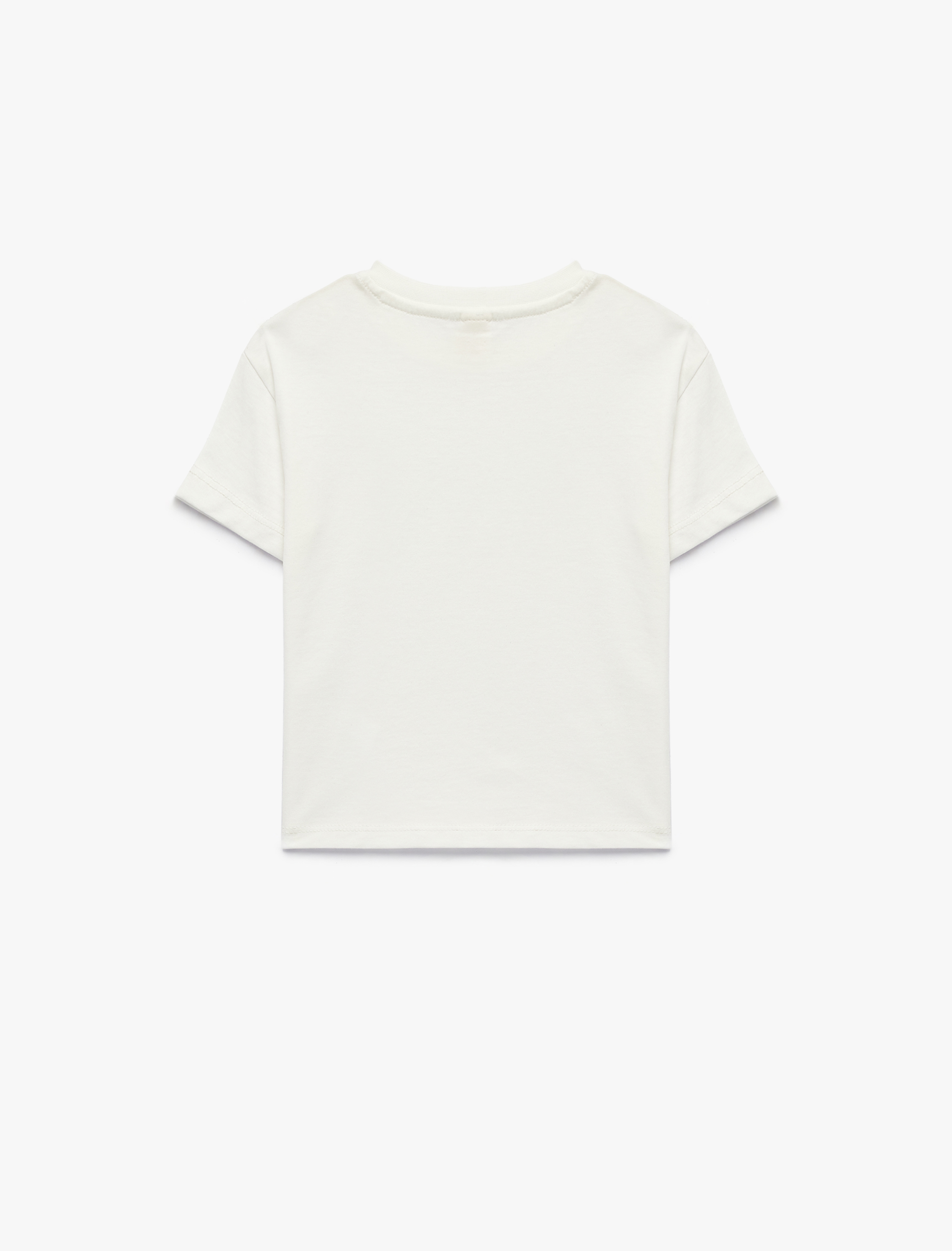  Erkek Bebek Dinozor Baskılı Kısa Kollu Bisiklet Yaka Pamuklu Tişört