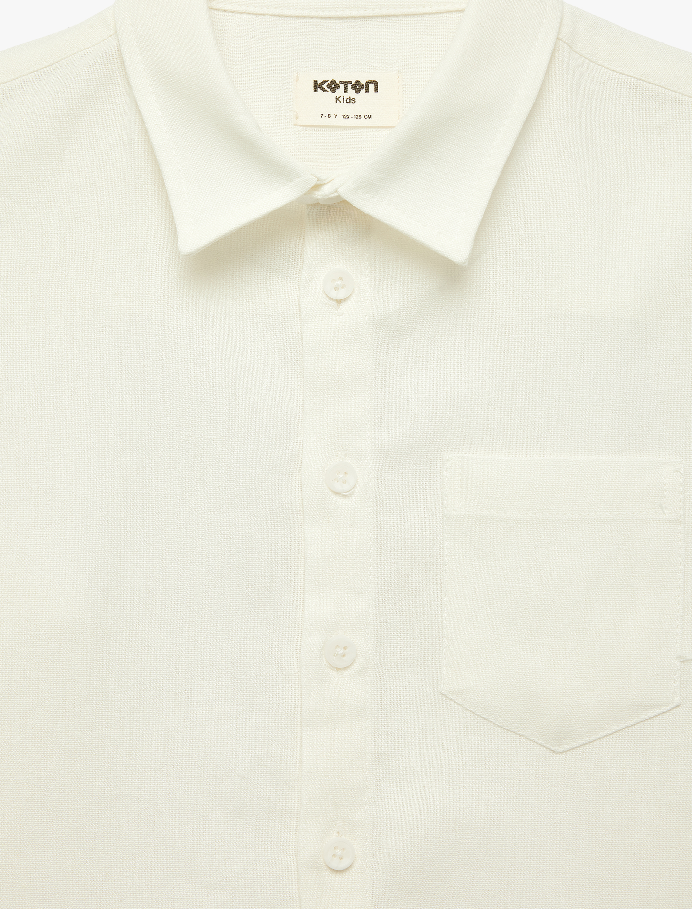  Erkek Çocuk Keten ve Viskon Karışımlı Uzun Kollu Basic Gömlek