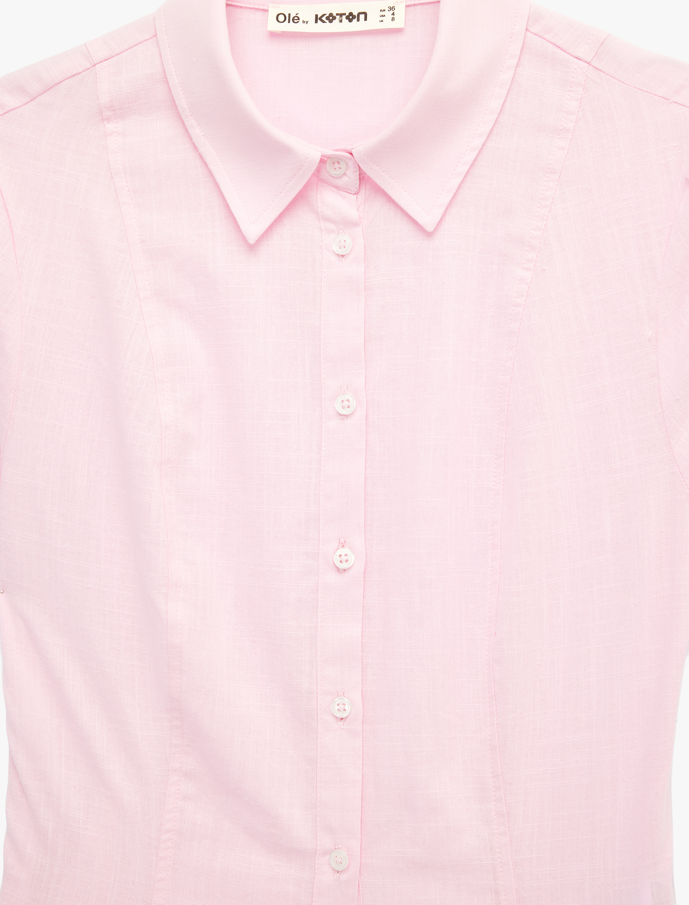   Slim Fit Kısa Kollu Klasik Yaka Düğmeli Pamuklu Gömlek