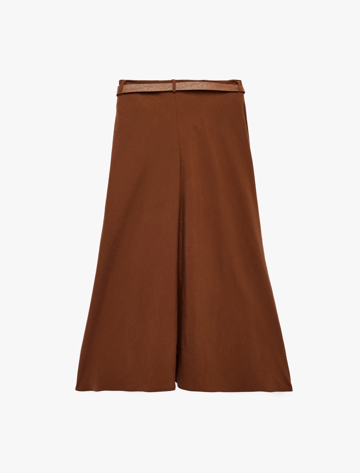  Standart Bel Midi Kemerli Kloş Etek