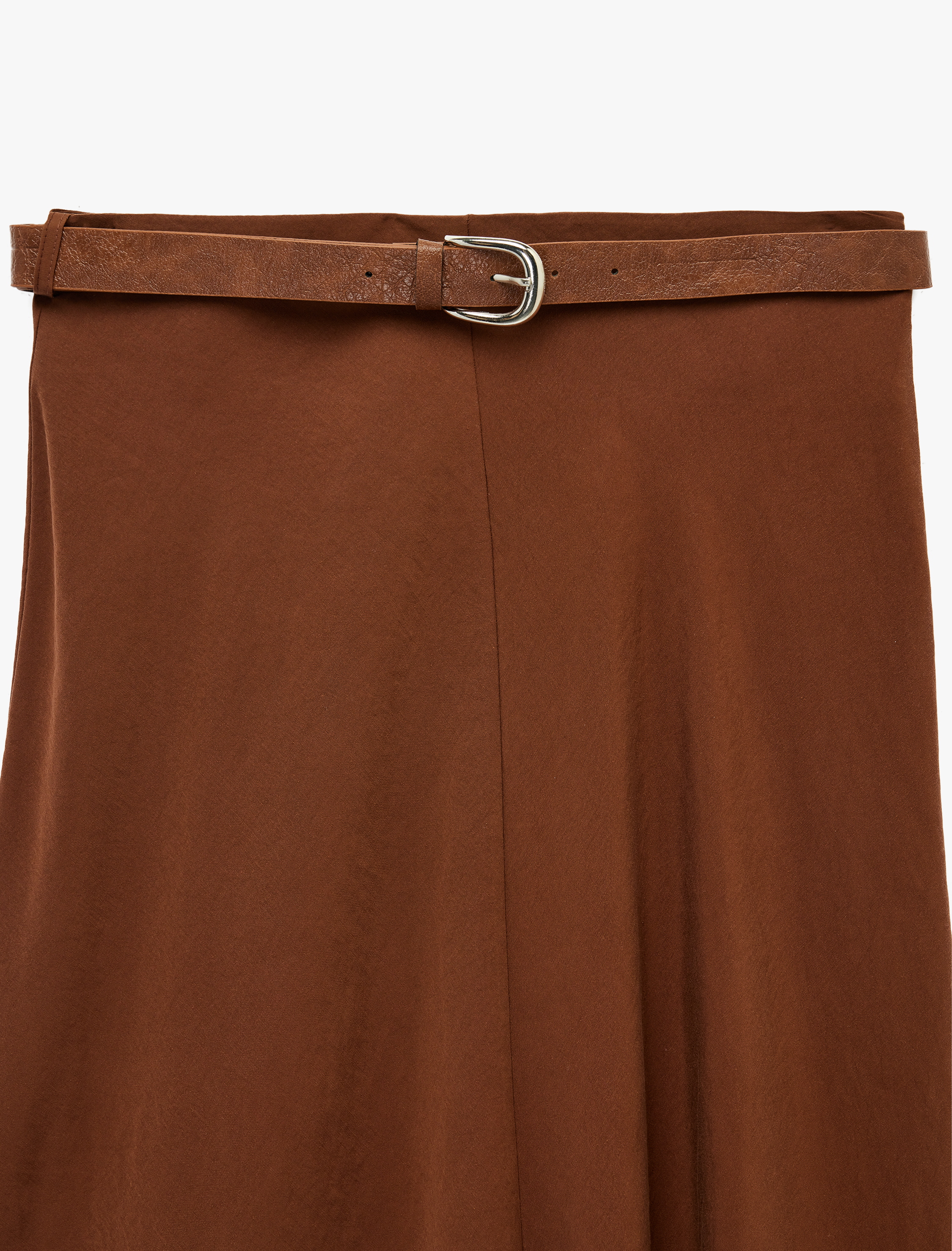   Standart Bel Midi Kemerli Kloş Etek