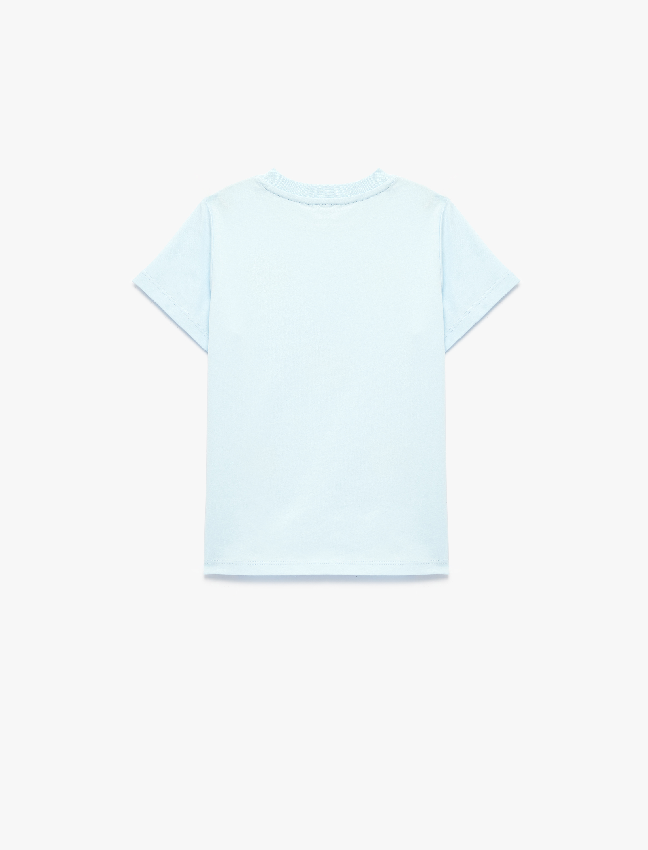  Kız Çocuk Pamuklu Kısa Kollu Bisiklet Yaka Pullu Payetli Fiyonklu Tişört