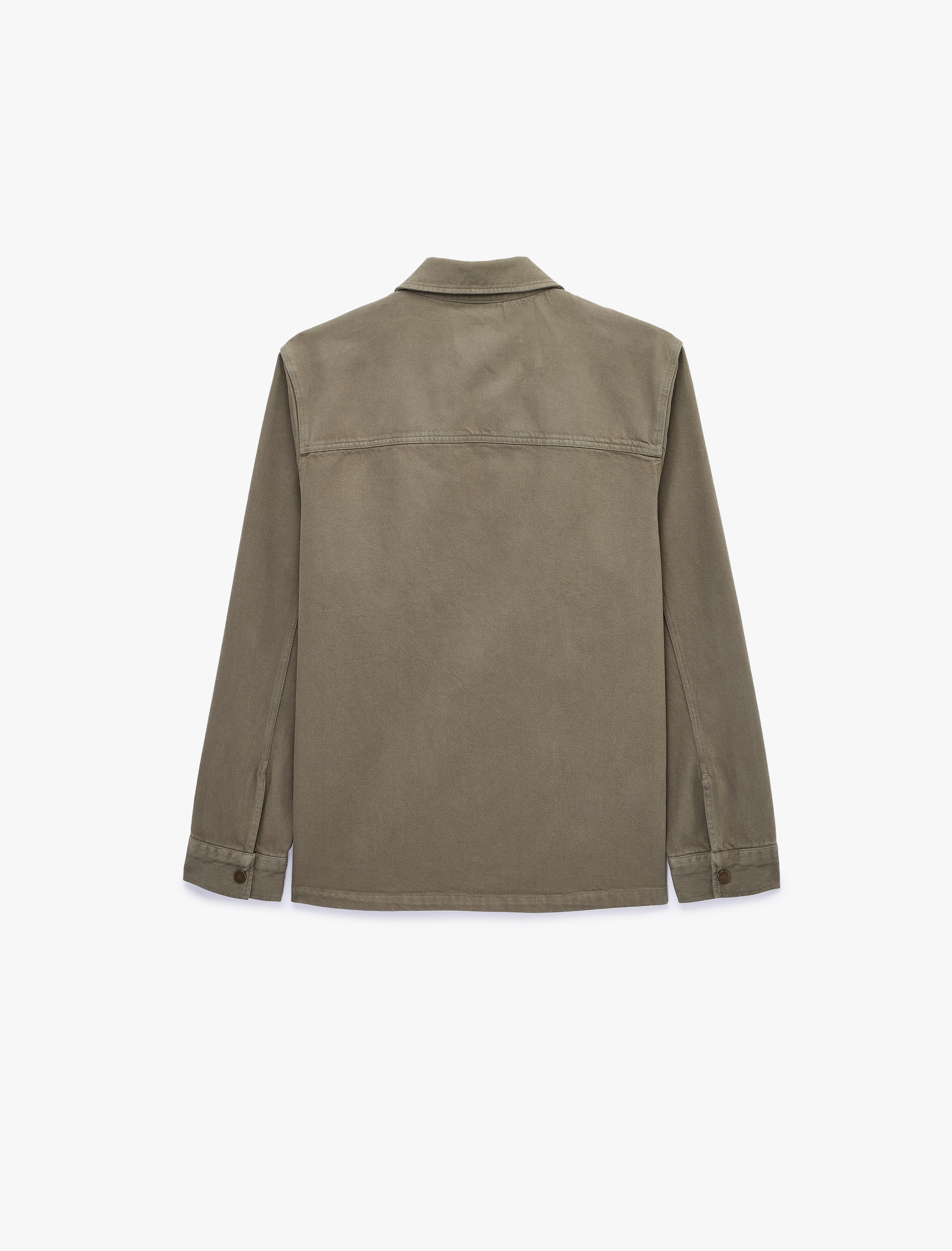   Regular Fit Uzun Kollu Cepli Klasik Yaka Gabardin Fermuarlı Gömlek