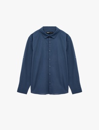 Regular Fit Klasik Yaka Pamuklu Uzun Kollu Gömlek