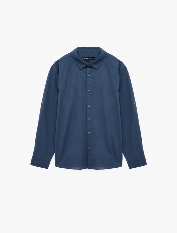  Regular Fit Klasik Yaka Pamuklu Uzun Kollu Gömlek