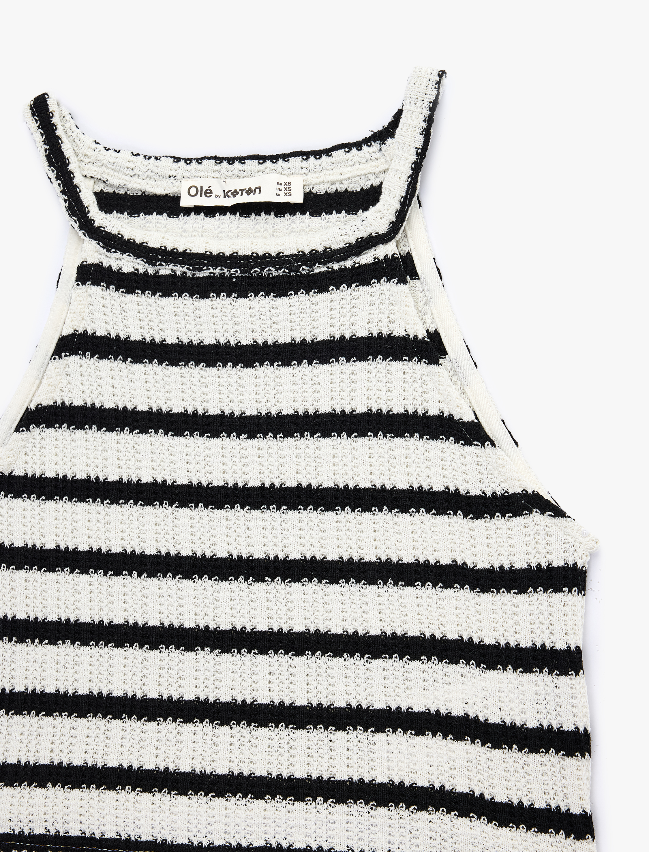   Halter Yaka Kolsuz Kroşe Crop Bluz