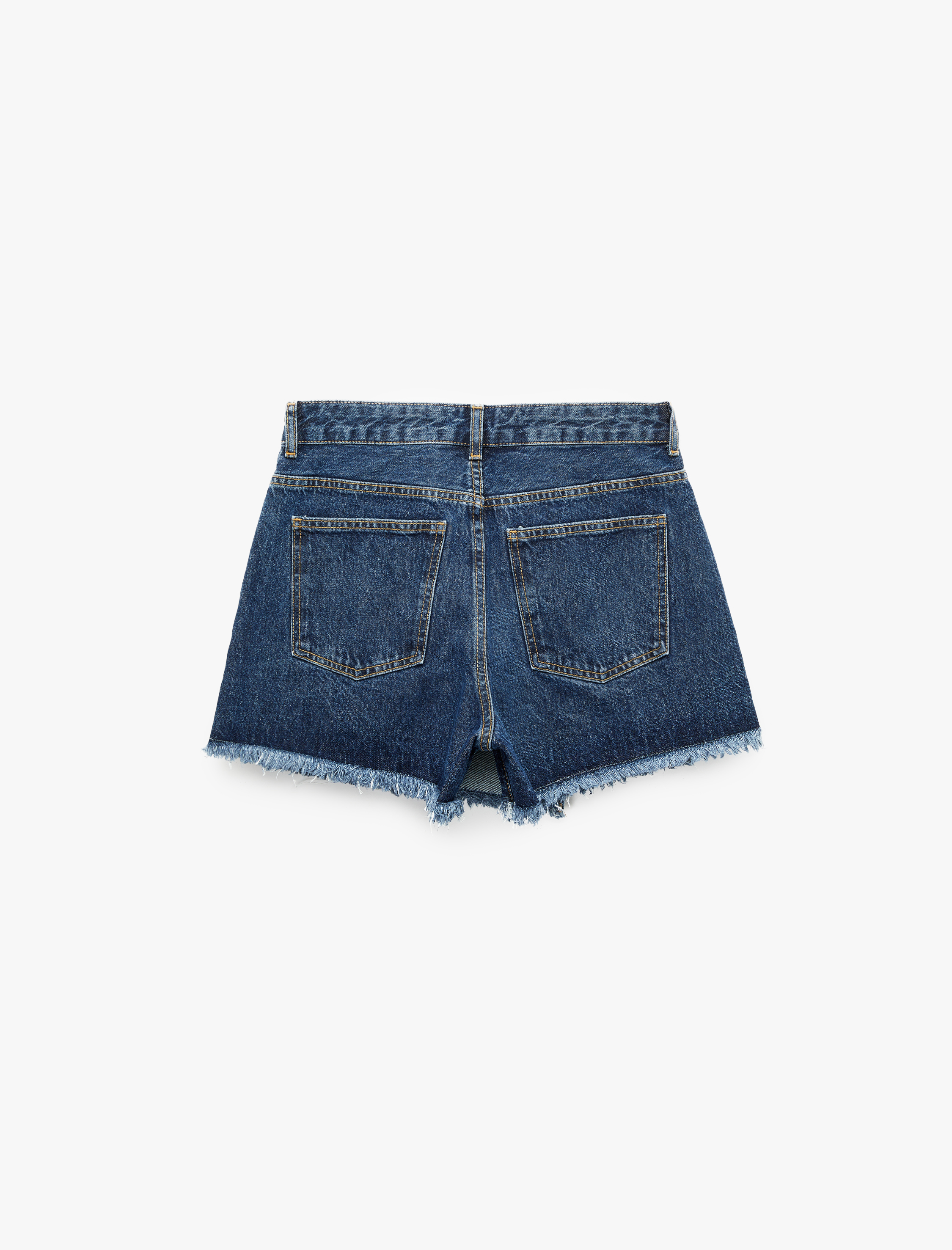   Asimetrik Kesim Düğmeli Rahat Kalıp Pamuklu Denim Mini Şort Etek