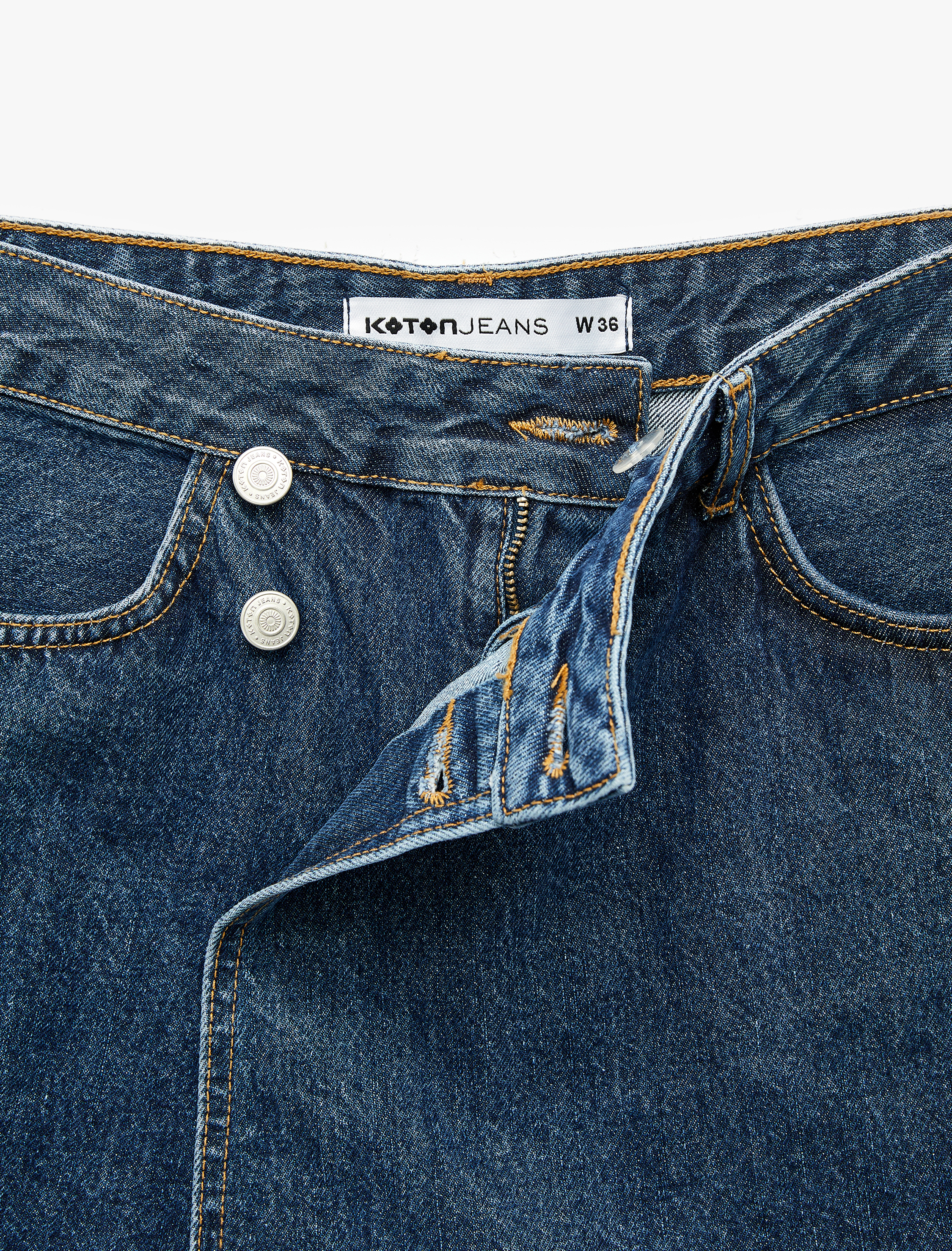   Asimetrik Kesim Düğmeli Rahat Kalıp Pamuklu Denim Mini Şort Etek