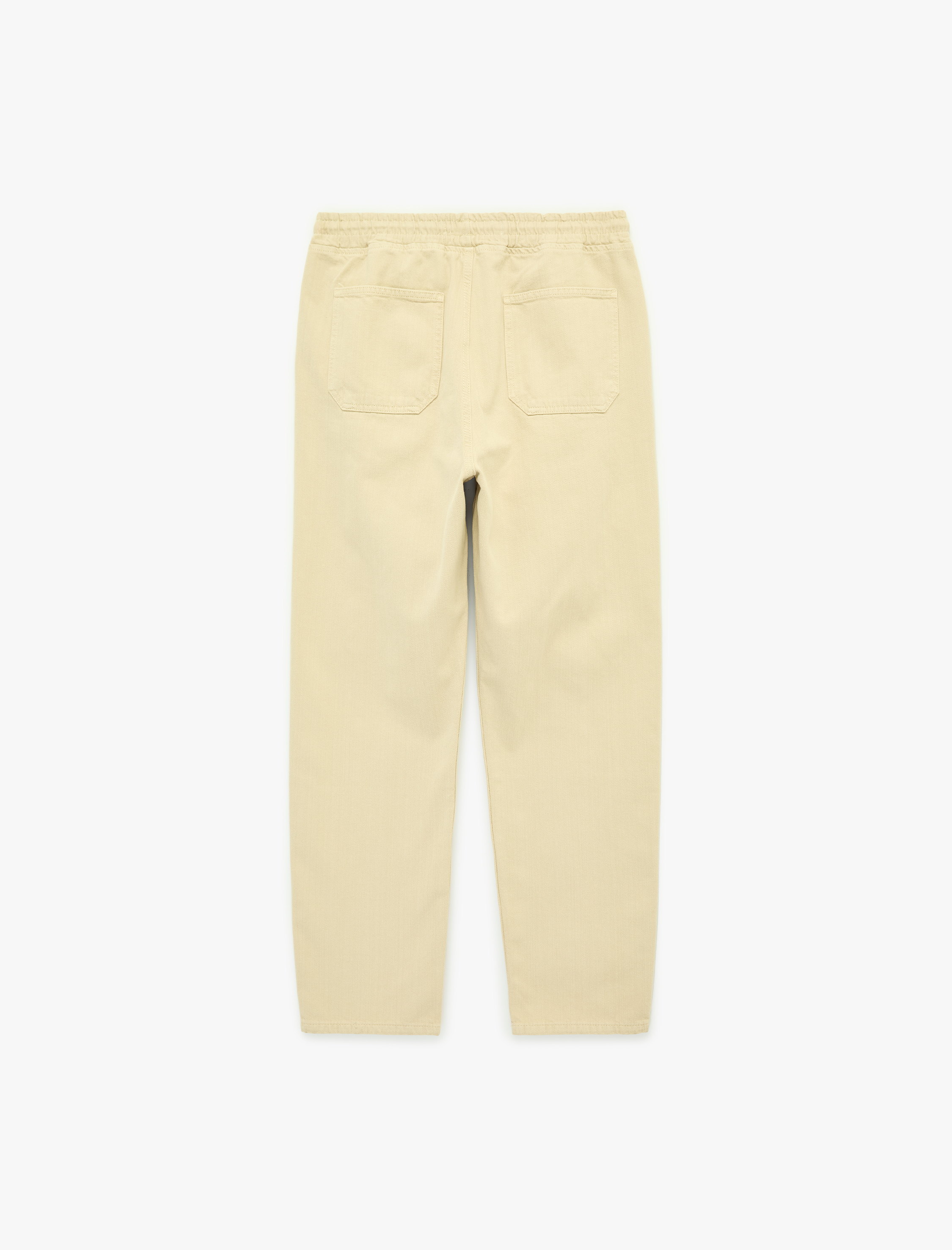   Pamuklu Cepli Beli Bağcıklı Oversize Jogger Jean Pantolon