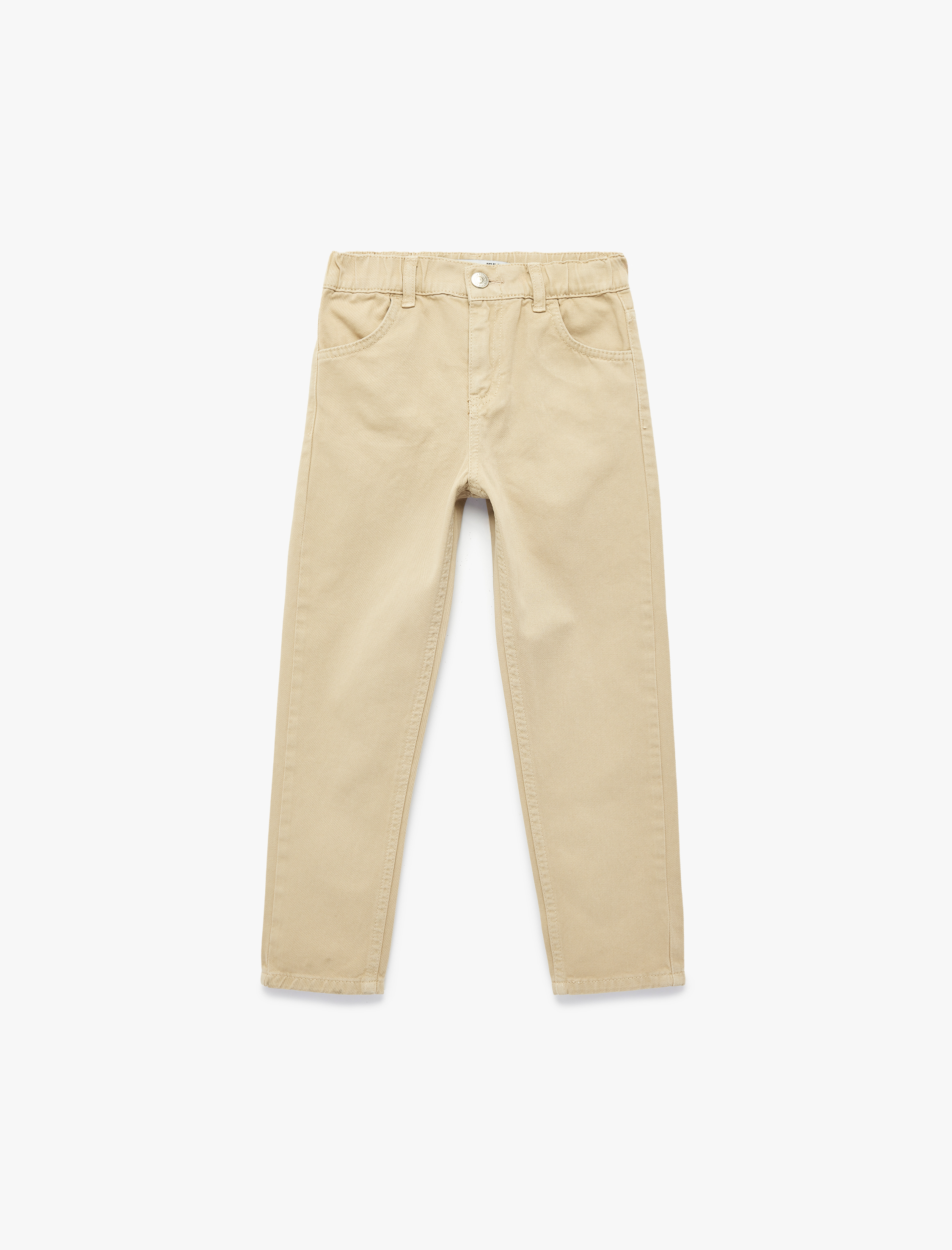  Erkek Çocuk Rahat Kalıp Beli Lastikli Pamuklu Rahat Kesim Basic Pantolon