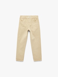 Rahat Kalıp Beli Lastikli Pamuklu Rahat Kesim Basic Pantolon