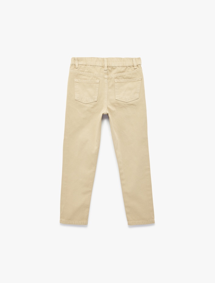 Erkek Çocuk Rahat Kalıp Beli Lastikli Pamuklu Rahat Kesim Basic Pantolon