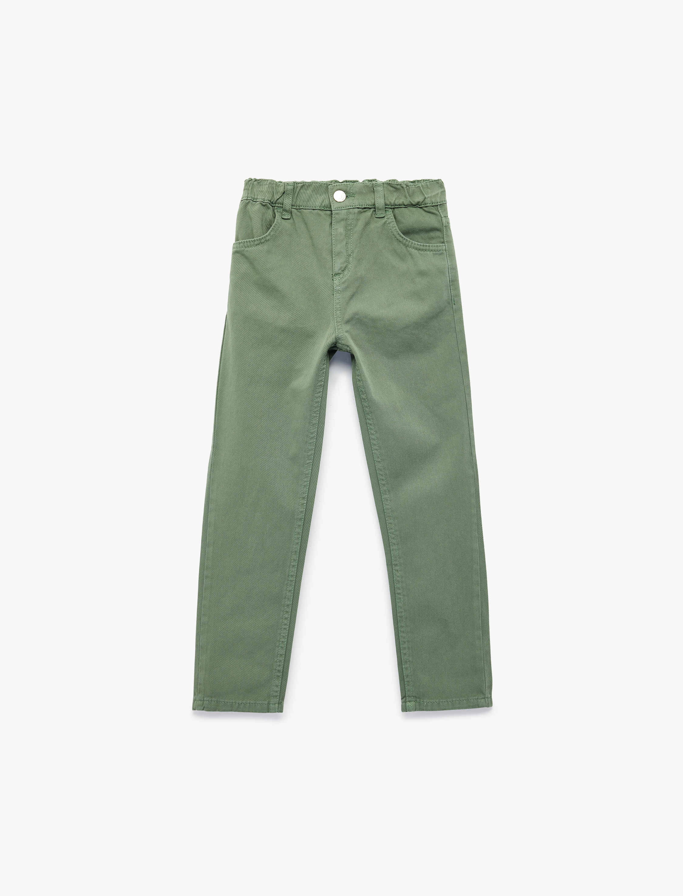  Erkek Çocuk Rahat Kalıp Beli Lastikli Pamuklu Rahat Kesim Basic Pantolon