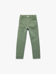 Rahat Kalıp Beli Lastikli Pamuklu Rahat Kesim Basic Pantolon