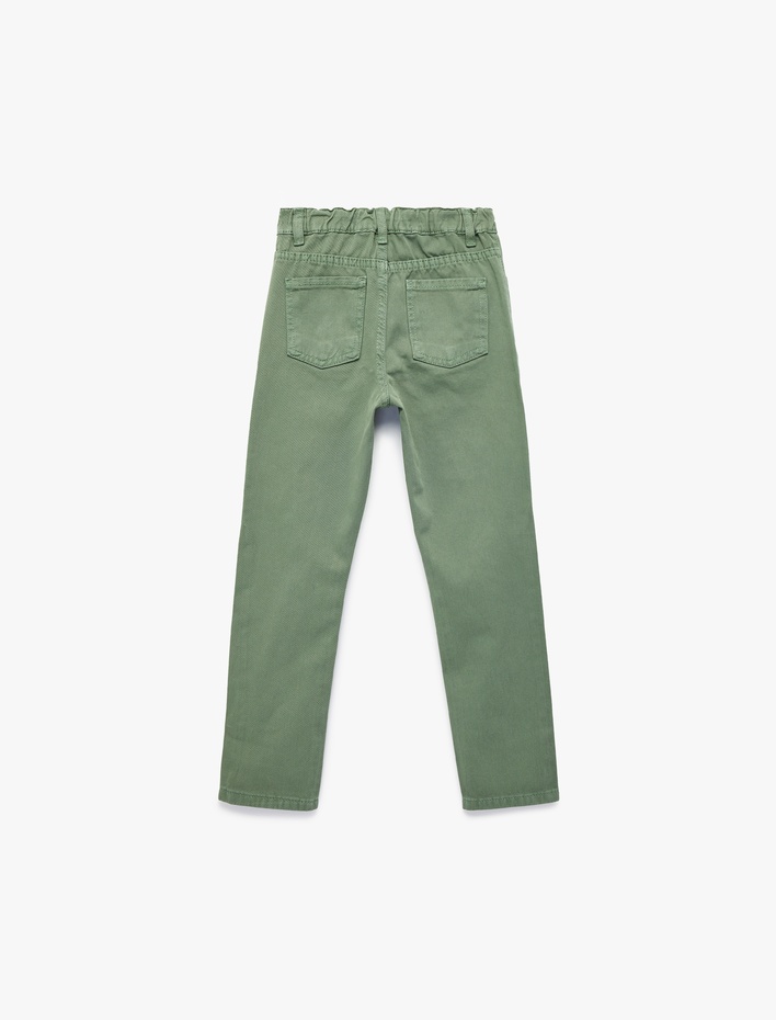 Erkek Çocuk Rahat Kalıp Beli Lastikli Pamuklu Rahat Kesim Basic Pantolon