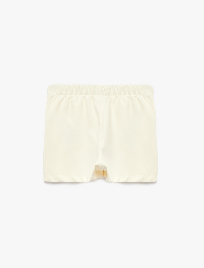 Kız Bebek Fiyonk Detaylı Pileli Şort Etek