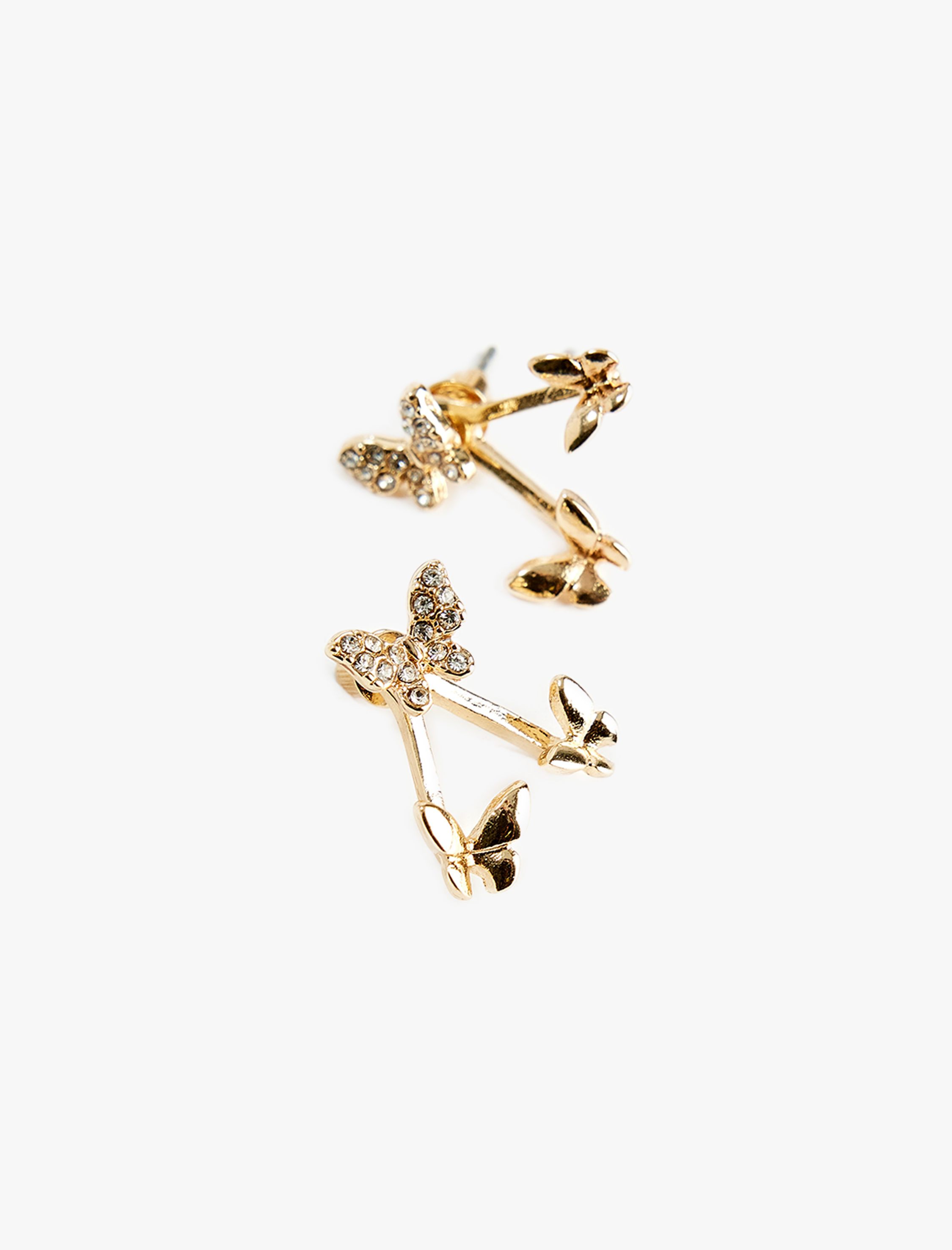  Kadın Taş Detaylı Kelebekli Küpe